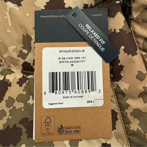The North Face Women’s Balham Down Coat TNF Black / Camo Print Sz M - Picture 11 of 16